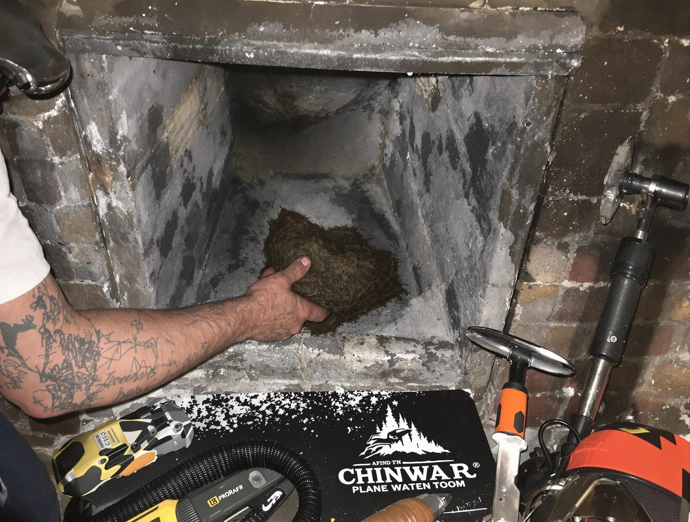 Ettrick Chimney Sweep safely removing debris and screening chimney in Ettrick, VA