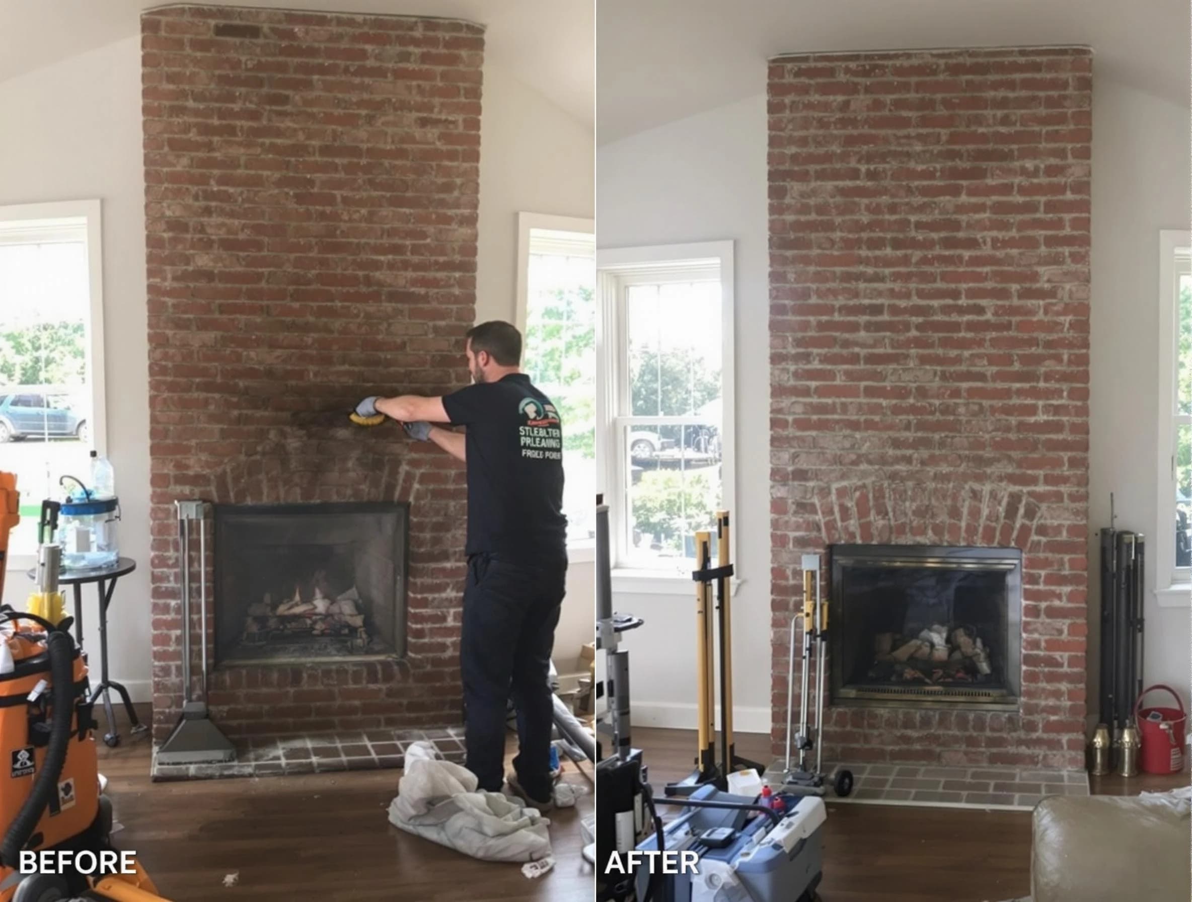 Finished chimney sweeping service by Ettrick Chimney Sweep in Ettrick, VA