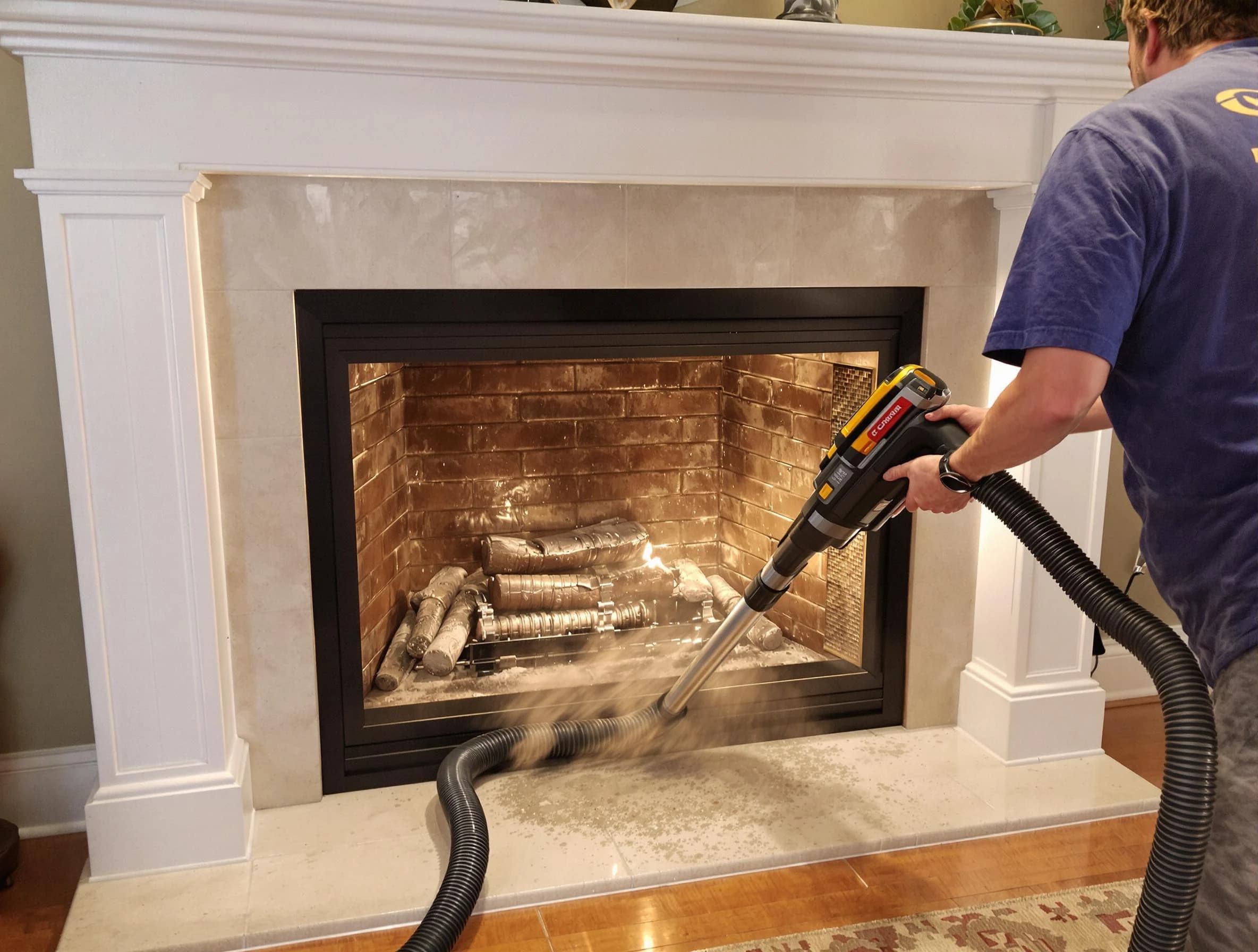 Fireplace cleaning performed by Ettrick Chimney Sweep in Ettrick, VA