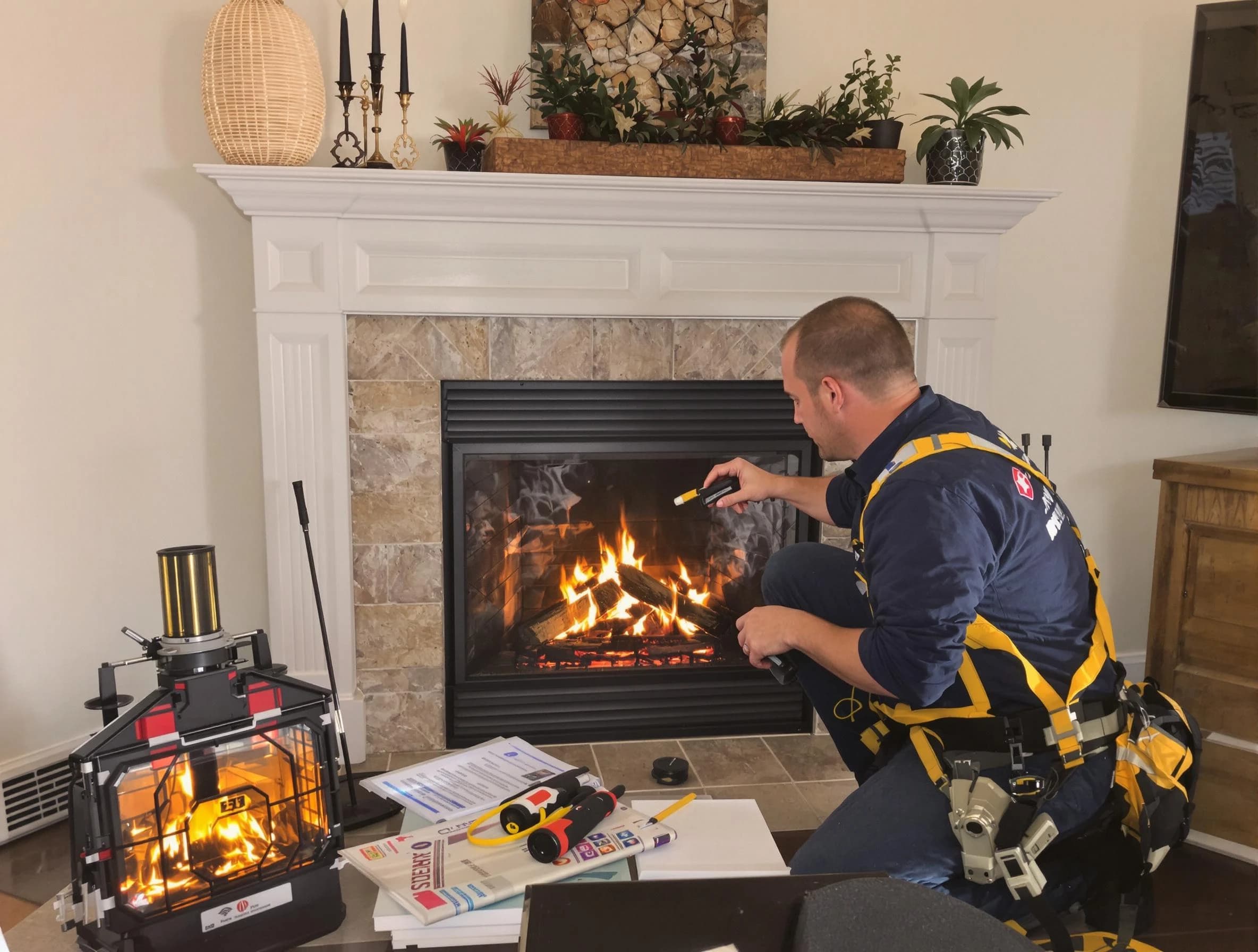 Safety-focused fireplace inspection by Ettrick Chimney Sweep in Ettrick, VA
