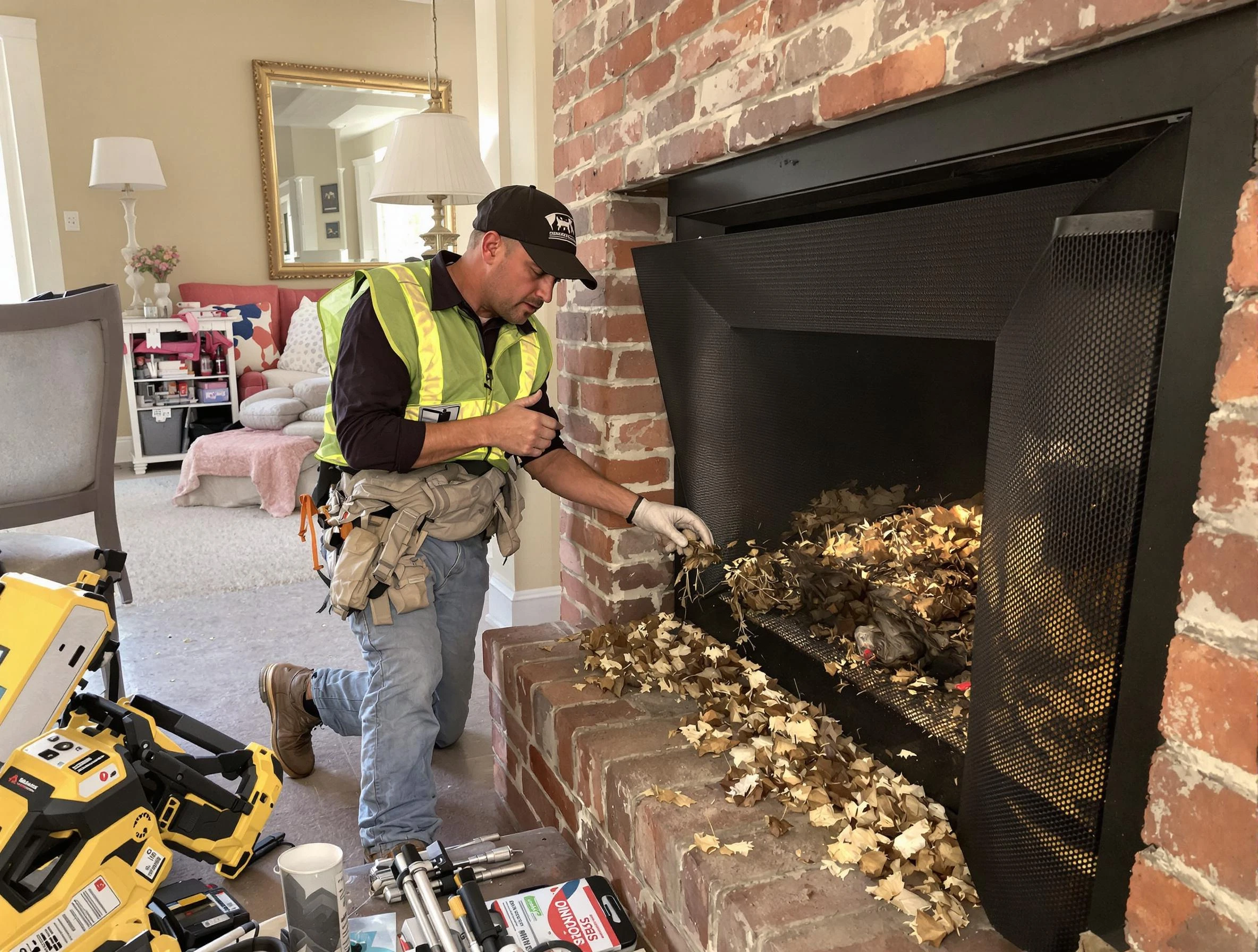 Safe screening installation by Ettrick Chimney Sweep in Ettrick, VA