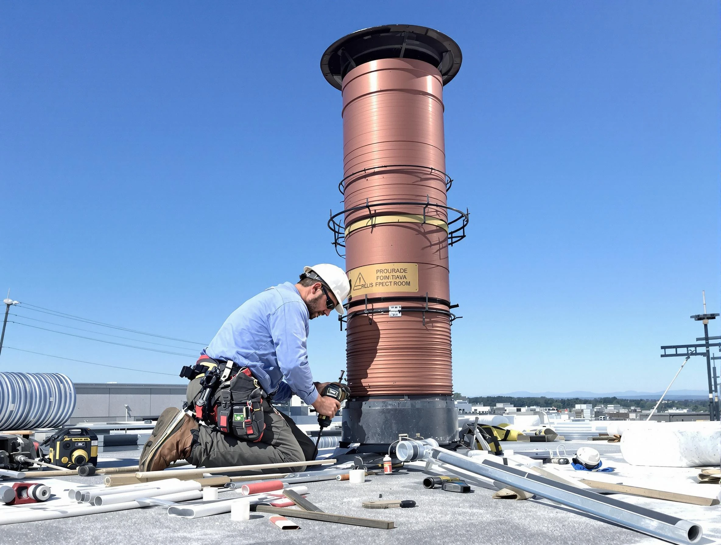 Installed chimney liner by Ettrick Chimney Sweep in Ettrick, VA
