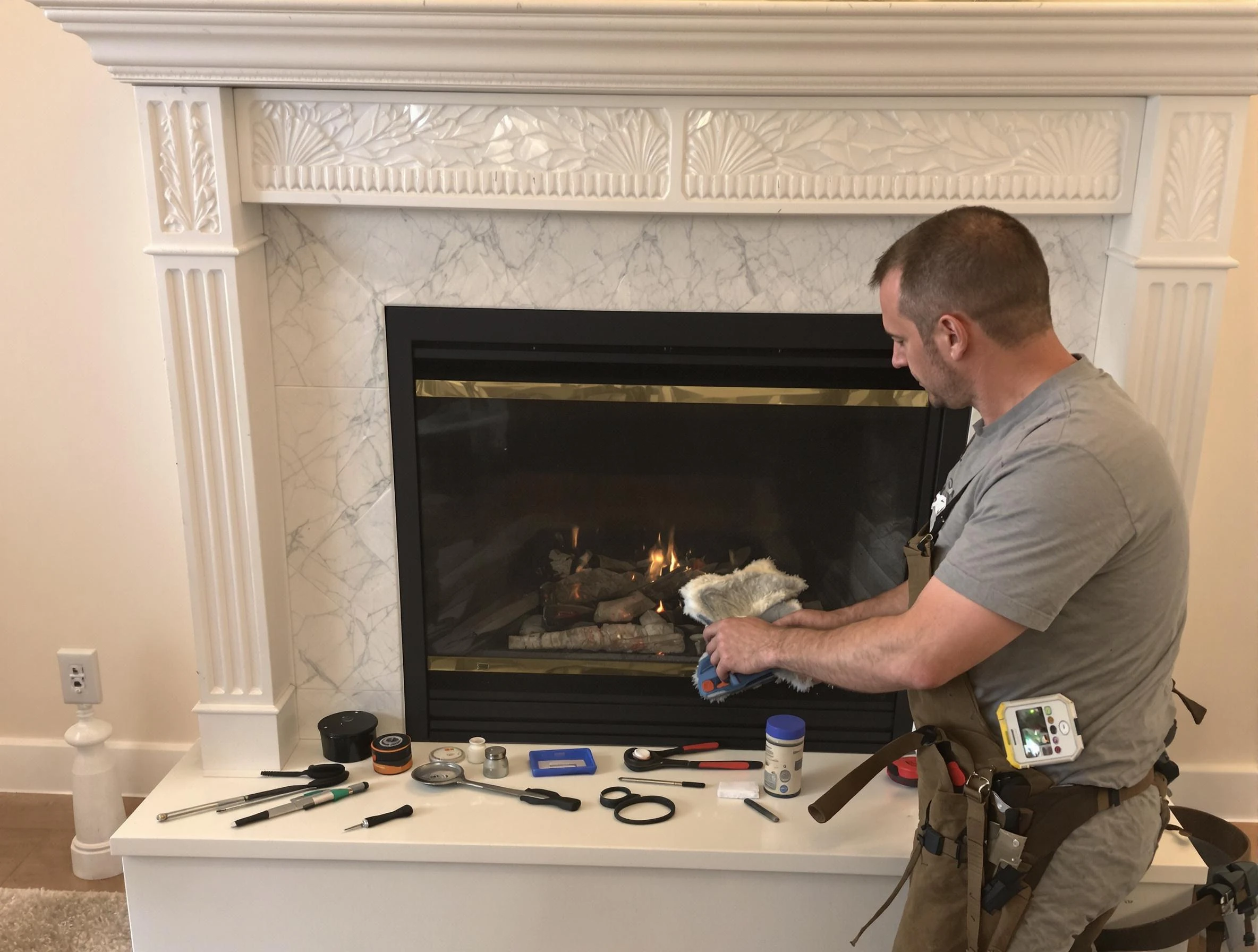 Ettrick Chimney Sweep performing fireplace maintenance in Ettrick, VA